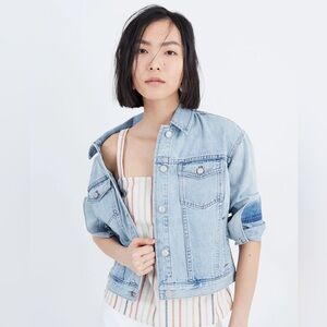 Madewell Boxy Crop Jean Jacket In Fitzgerald Wash